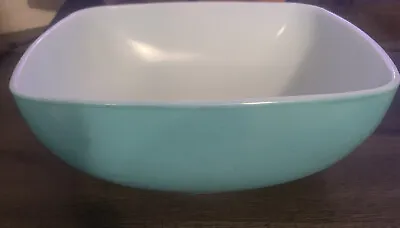 $45 • Buy VINTAGE PYREX BLUE TURQUOISE SQUARE 2 1/2 Qt Chip And Dip BOWL DISH 025