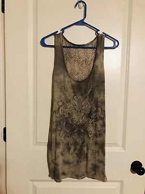 Maurices Plus Size 1 Tank Top With Lace And Studded Gray • $20