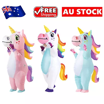 150-190CM Inflatable Unicorn Costume Halloween Party Cosplay Blow Up Fancy Dress • $19.89