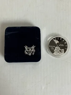 2005-P US Marine Corps Commemorative Proof Silver Dollar Coin In Capsule & Box • $79