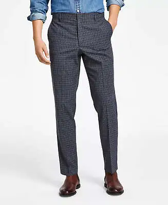 Tommy Hilfiger Mens Plaid Modern Fit Dress Pants Blue Grey 34 X 34 • $16.20