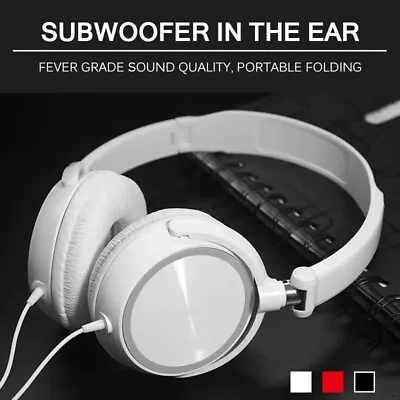 Wired Headphones 3 5mm Bass Stereo Foldable With Microphone Adjustable Headphone • $9.59