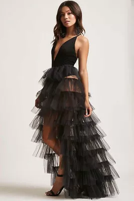 Womens Mesh Sheer Skirt Dress Tulle Tutu Pleated Party Cover Up Maxi Long Dress • $18.90