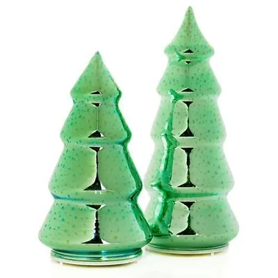 Brand New Winter Lane Green Glass Christmas Mini Tree  Lamp • $31.47