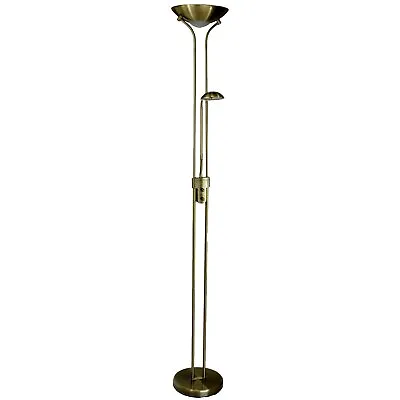 NEW! Brass Mother & Child Floor Standing Uplighter Lamp Reading Light • £54.99