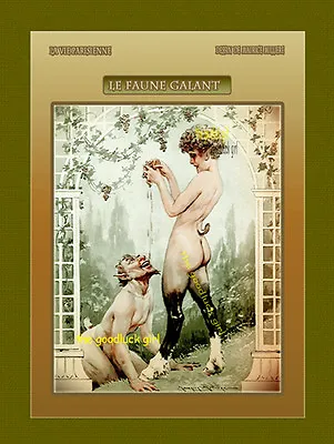 5x7 LE FAUNE GALANT Vintage La Vie Parisienne Centaur Satyr Milliere Art Print • $7.99