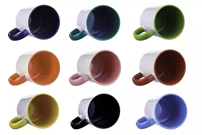 £63.49 • Buy Sublimation Mugs 11oz Coloured Inner, Rim & Handle For Heat Transfer X 36