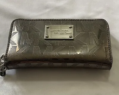 Michael Kors Jet Set Travel Continental Pale Gold Mirror Zip Around Wallet/Wrist • $29.99