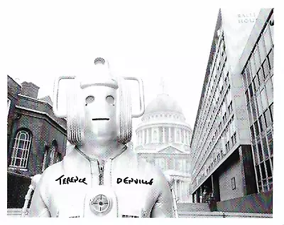 £14.99 • Buy Doctor Who Terence Denville Cyberman Etc Signed 10  By 8  Picture RARE COA 34224