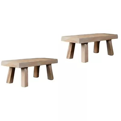  2 Pack Thuja Small Bench Decoration Child Stepping Stool For Kids Wood Shelves • £18.25