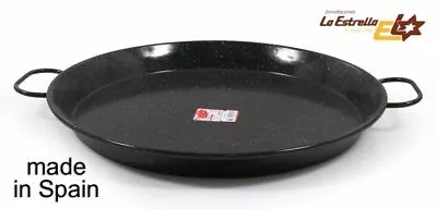 46cm Professional Spanish ENAMELED STEEL Paella Pan PANS Heavy Duty  • £29.99