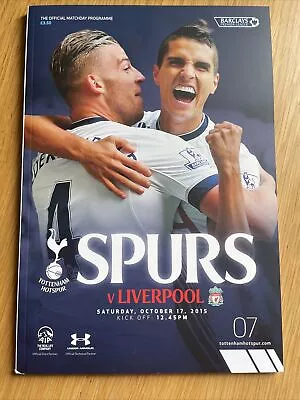 £1.10 • Buy Match Day Programme TOTTENHAM HOTSPUR (SPURS) V LIVERPOOL 17/10/2015