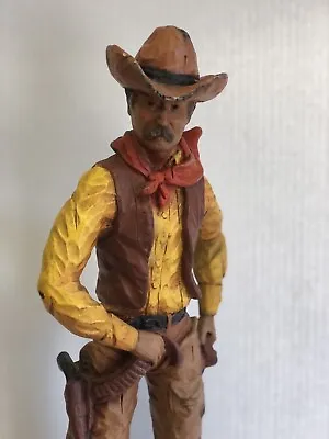 Universal Statuary Corp Resin Cowboy Statue Western Figure Signed 1976 17” Tall • $59.95