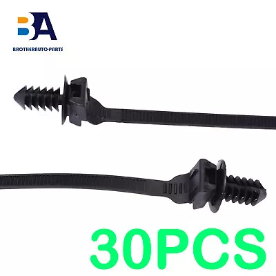 30x Car Line Cable Tie Zip Tie Push Wiring Clip Loom Harness Fastener • $12.49