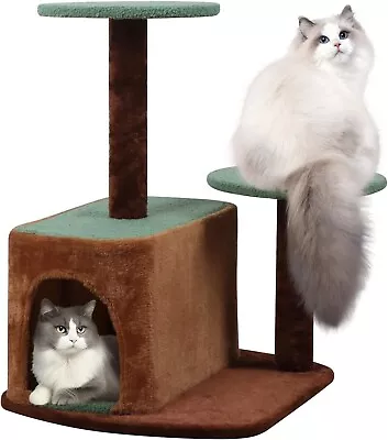 Remixori Small Cat Tree Tower With Luxury Condo Dual Platform For Indoor Kittens • $43.99