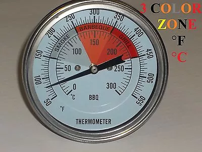 3  BBQ Pit Smoker Grill Thermometer Temperature Gauge Bi-metal 1/2 NPT Stem • $14