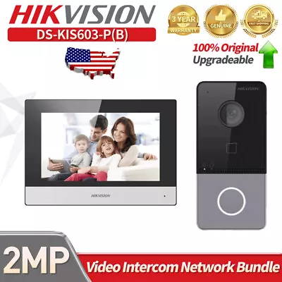 Hikvision 2MP IP Video Intercom Kit Security Outdoor 2 Way Audio DS-KIS603-P USA • $227.05