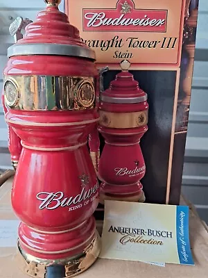 Vintage 2004 Anheuser Busch Draught Tower III Budweiser Beer CS615 Stein Box Tea • $179.99