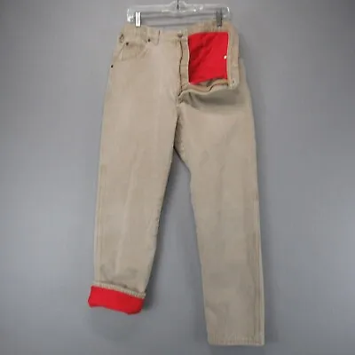 Vtg Wrangler Rugged Jeans Mens 36x34 Beige Insulated Thermal Lined USA (32x32) • $22.35