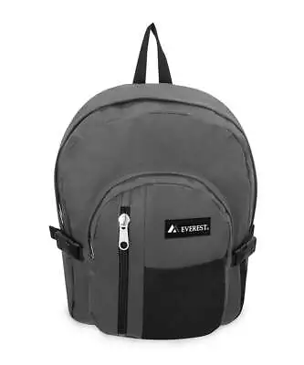 Everest Backpack With Front Mesh Pocket Dark Gray Black • $18.58