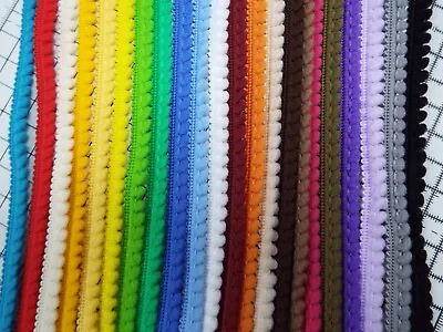 £1.19 • Buy 1 X Meter Mini / Tiny Pom- Pom  Tape Trimming Sewing Craft  - 23 Colours 