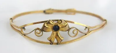 Vintage Kiddie Kraft 12K Gold Filled Adjustable Child Ribbon Bow Bangle Bracelet • $35