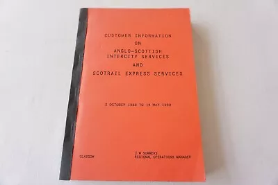 £29.99 • Buy 1988 Anglo Scottish Intercity Services Scotrail Railway Timetable Book