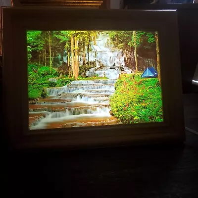 VTG Light Box Motion Wall Art With Waterfall Sounds And Birds Chirping 13  X 10  • $70