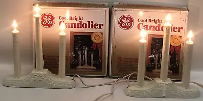 Vintage GE Cool Bright Candolier 3 Light Set Christmas Vintage Tested Set Of 2 • $14.95