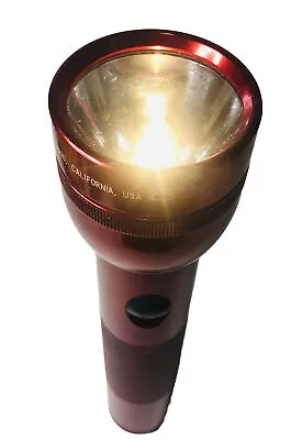 Vintage Mag-Lite  2 D Cell Red Flashlight 10  Made In USAby MagInst. W/LED • $19.99