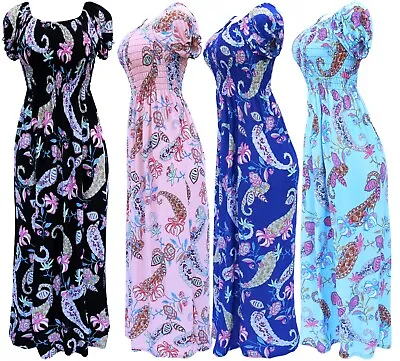 $18.95 • Buy Women's Paisley Smocked Summer Sundress Long Dress