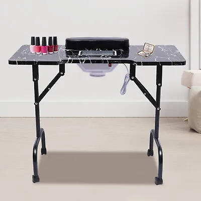 Foldable Manicure Table Nail Table Beauty Salon Station Technician Storage Desk • £138.03