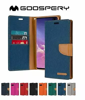 $10.79 • Buy For Galaxy S10 Plus S9 S8 Plus Flip Fabric Canvas Cover Samsung Wallet Case