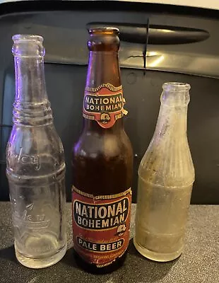 Antique & Vintage Empty Beer & Soda Bottles~natl Bohemian~nu-icy~schillings Rbw • $9.99