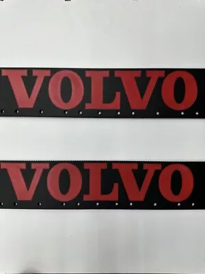 Semi-Truck Volvo Quater Fender Mud Flaps 24x5 Black Red Logo (Pair) • $59.99
