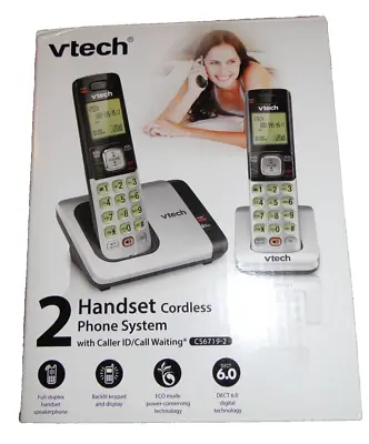 Vtech Cs6719-2 Dect 6.0 2-handset Cordless Phone System Caller Id Call Waiting • $10.95