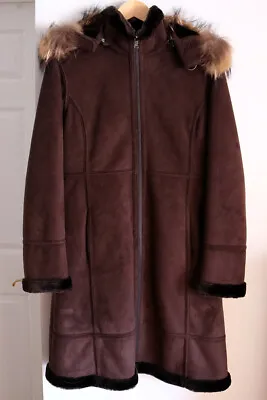 MARC New York By Andrew Marc Sz Small Long Coat W/ Faux Fur Hood • $199.99