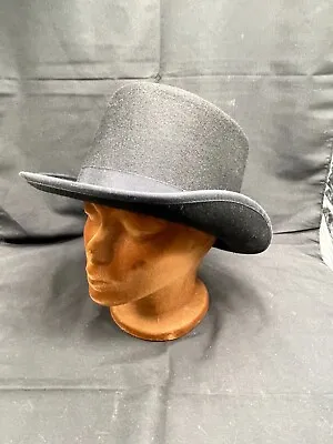 Vintage Black 100% Wool Western Top Hat Size Large • $50