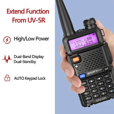 $46.91 • Buy 10PCS BF UV-5R Walkie Talkie VHF/UHF 2 Way Radio 128CH Dual Band & Earphone