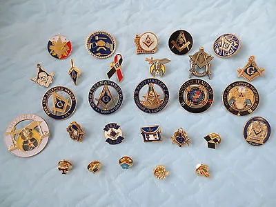 LOT Of 28 PCS Different Lapel Pins Masonic Badge Collections Mason Freemanson • $49