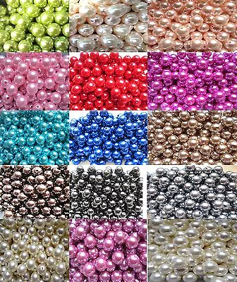 4mm - 20mm Faux Pearl Beads Choose 19 Sizes 34 Colours Craft Jewellery Making • £2.99