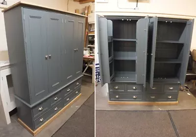 Rutland Painted 4 Door Larder Unit With Spice Racks - Bespoke Sizes & Colours • £1529