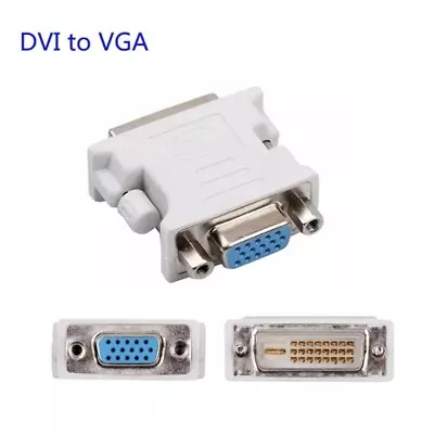 DVI D To VGA Adapter DVI 25pin Dual Link To VGA 15pin Female Cable Converter UK • £2.94