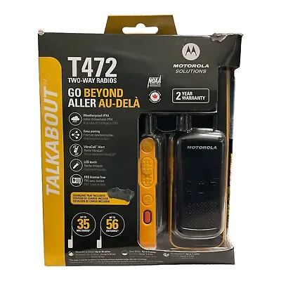Motorola Talkabout T472 Two-Way Rechargeable IPX4 Radios Set Pair *Open Box* • $15.50