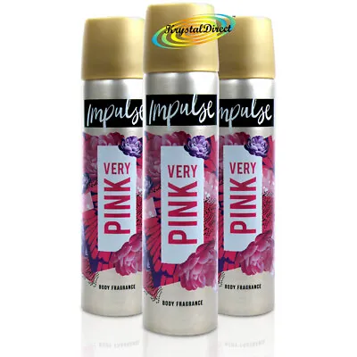 3x  Impulse Very Pink  Body Fragrance Spray Deodorant 75ml • £11.10