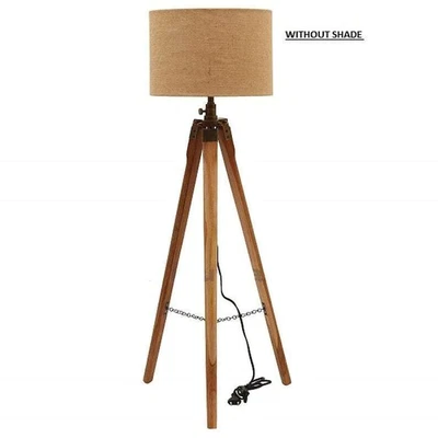$90 • Buy Antique Wooden Tripod Floor Lamp Retro Vintage Home & Office Decor Lighting