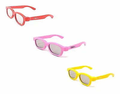 3 Pairs Of Children's Passive 3D Glasses 1 Red 1 Pink 1 Yellow For Passive 3d Tv • £8.99