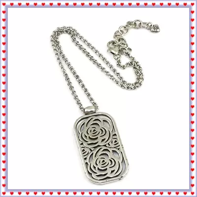 Brighton Montana Rose Pendant Silver Retired Necklace • $23.95