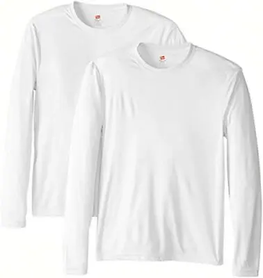 $30.61 • Buy Hanes Men's Long Sleeve Cool Dri T-Shirt UPF 50+,  Assorted Sizes , Colors 