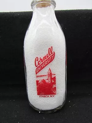 Vintage Cornell University Ithaca NY 4-Sided Tower TSPQ Milk Bottle Red Pyro • $49.99